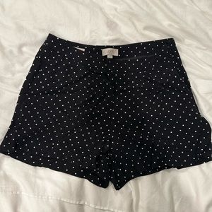 Loft Pleated Polka Dot Shorts